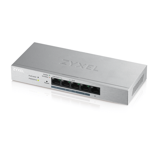 GS1200-5HP v2, 5-Port Web Managed PoE Gigabit Switch