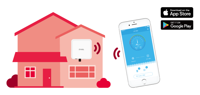 Easy installation with Zyxel mobile app LTE7461-M602, Easy installation with Zyxel mobile app