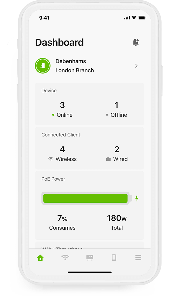 Nebula Control Center APP Dashboard