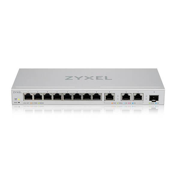 XGS1250-12, 12-Port Web-Managed Multi-Gigabit Switch includes 3-Port 10G and 1-Port 10G SFP+