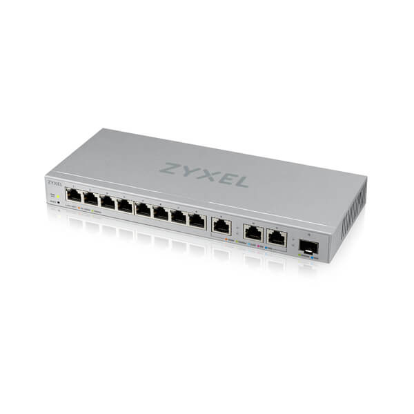 XGS1250-12, 12-Port Web-Managed Multi-Gigabit Switch includes 3-Port 10G and 1-Port 10G SFP+