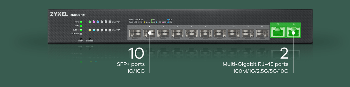 Zyxel 10-Port Multi-Gigabit Smart Managed Switch (XS1930 Series