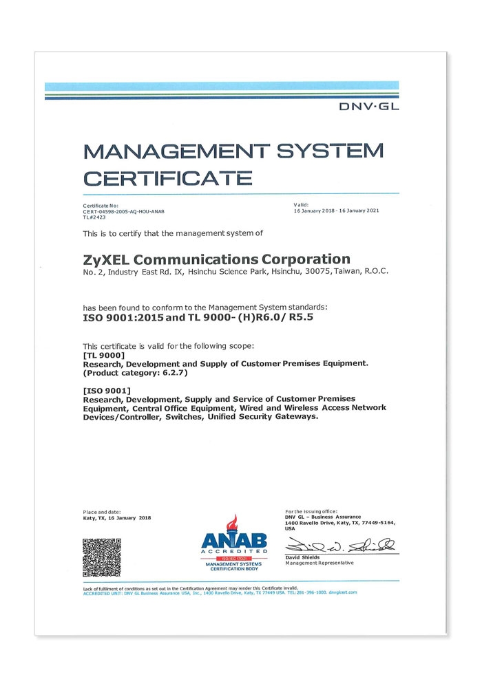 ZyXEL-ISO9001-TL9000_201803