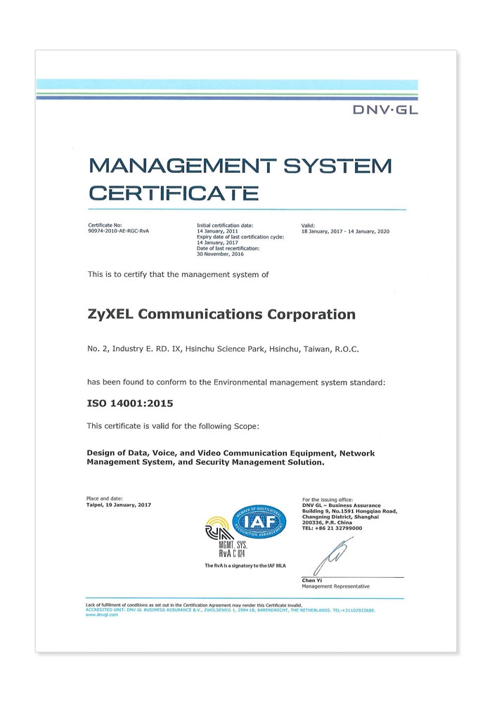 ZyXEL_ISO14001_201803