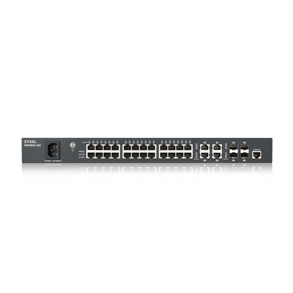 ZyXEL MES3500-24F - Switch - managed - 24 x SFP + 4 x combo Gigabit SFP - desktop, rack-mountable - AC 120/230 V / DC -37 -72 V MES3500 Series: 8-Port⁄24-Port FE L2 Switch | NA | Zyxel