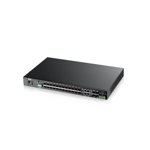 MGS3520-28F (DC version), 24-port GbE L2 Fiber Switch