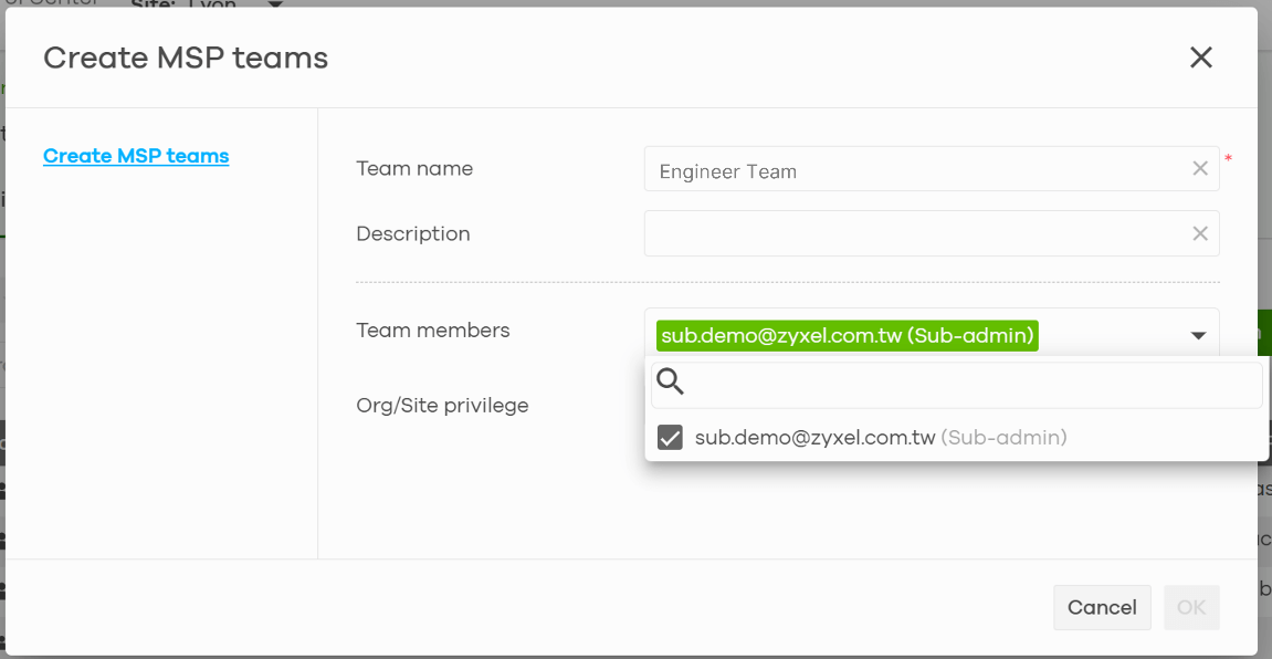 Group Sub/3rd-party admins into teams based on their responsibilities