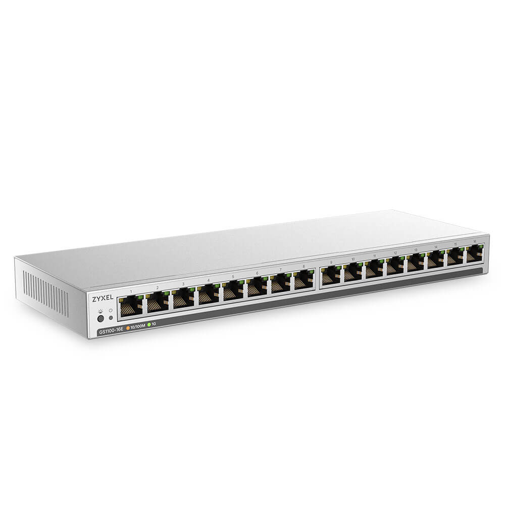 GS1100-16E, 16-port GbE Unmanaged Slim Switch