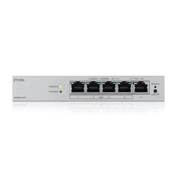 GS1200-5HPv3, 5-Port GbE PoE Web Managed Switch