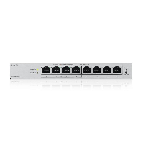 GS1200-8HPv3, 8-Port GbE PoE Web Managed Switch