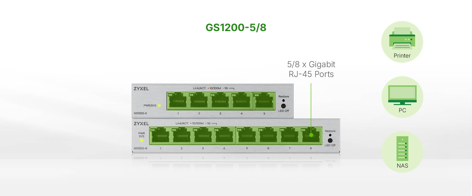 GS1200v3 Series | 5-Port/8-Port GbE Web Managed Switch - Overview