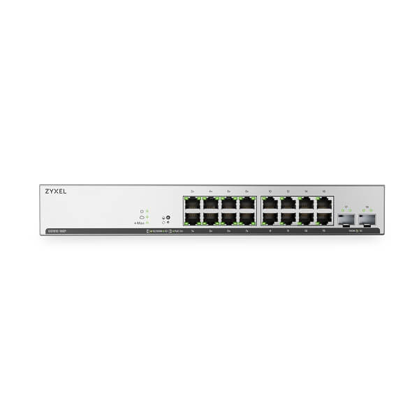 GS1915-18EPv2, 16-port GbE PoE Smart Managed Switch with 2 GbE Uplink
