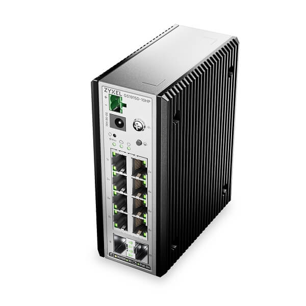 GS1915D-10HPv2, 8-port GbE PoE DIN-Rail Smart Managed Switch with 2 GbE Uplink
