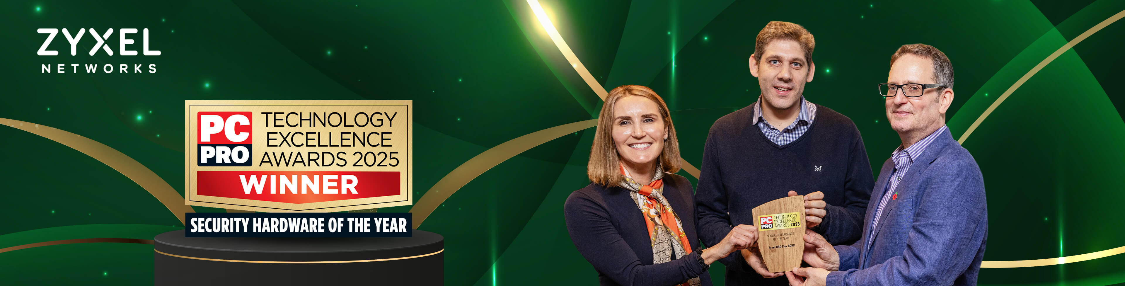 Zyxel Networks’ USG FLEX 50HP Firewall wins Security Hardware of the Year at the 2025 PC Pro Excellence Awards ceremony.