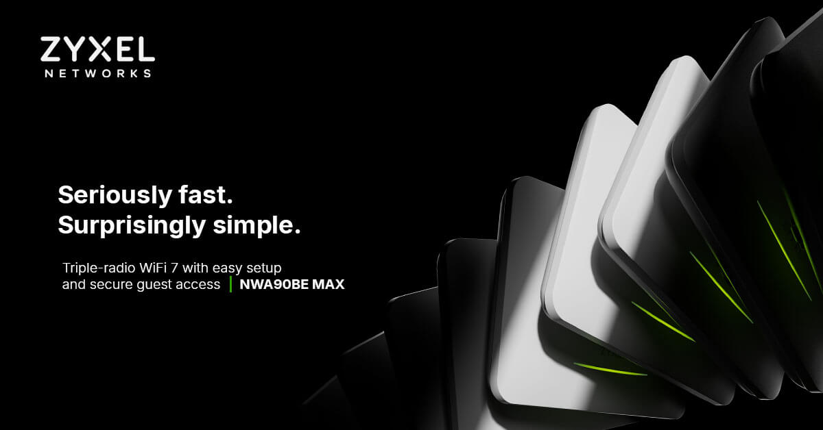 Zyxel NWA50BE MAX and NWA90BE MAX access points combine WiFi 7 performance with simple cloud management for cost-sensitive deployments.