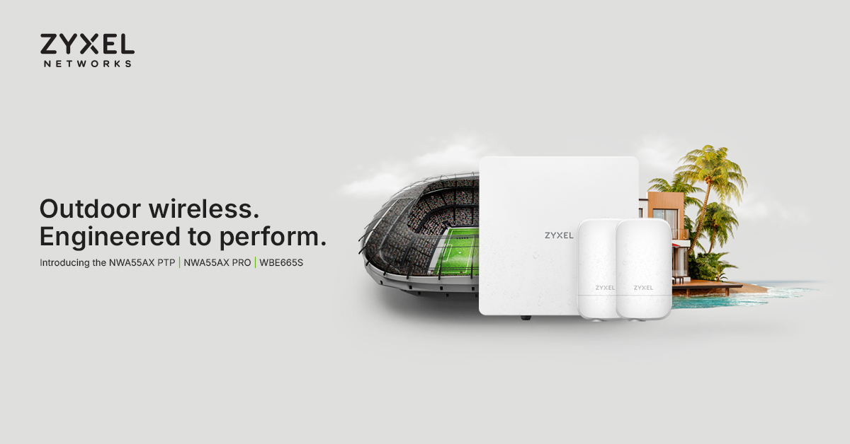 Zyxel outdoor access point featuring durable design for reliable WiFi 7 performance in challenging outdoor settings.