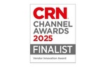  A badge indicating finalist status in the CRN Channel Awards 2025, showcasing a gold star on a vibrant backdrop