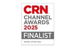  A badge indicating finalist status in the CRN Channel Awards 2025, showcasing a gold star on a vibrant backdrop