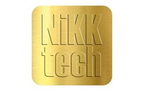 Nikktech Gold Award badge: a rounded square of brushed gold metal with "NIKK tech" embossed on the surface
