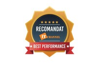  IT Channel Best Performance Award trophy displayed on a pedestal, symbolizing excellence in technology services.