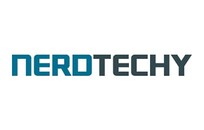 Výrazné logo Nerdtech na čistém bílém pozadí