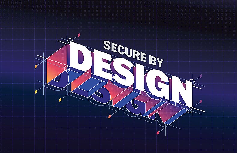  Logo of Secure by Design against a dark backdrop, symbolizing commitment to safety and secure design principles.