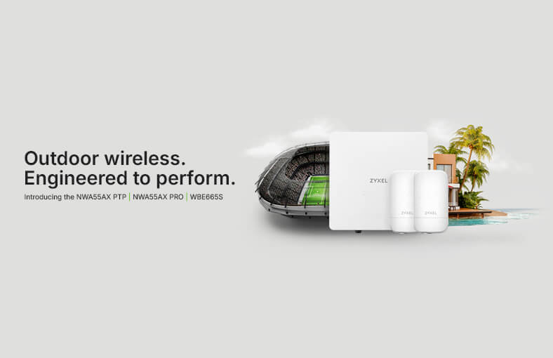 Zyxel outdoor access point featuring durable design for reliable WiFi 7 performance in challenging outdoor settings.