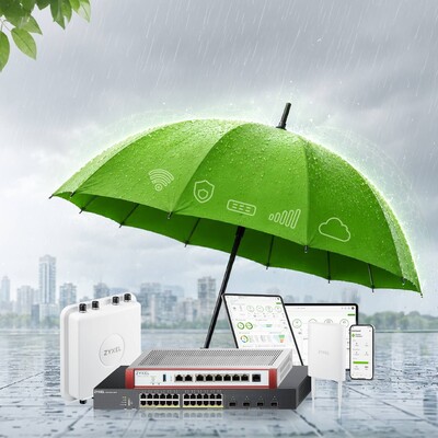 Visual representation of a Zyxel SURGEPRO-GE Ethernet Surge Protector, highlighting its role in safeguarding network devices from power surges.
