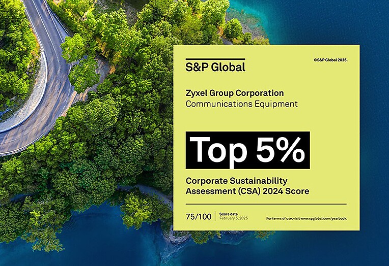 Zyxel Group вошла в число компаний-лидеров в области устойчивого развития  по версии S&P Global