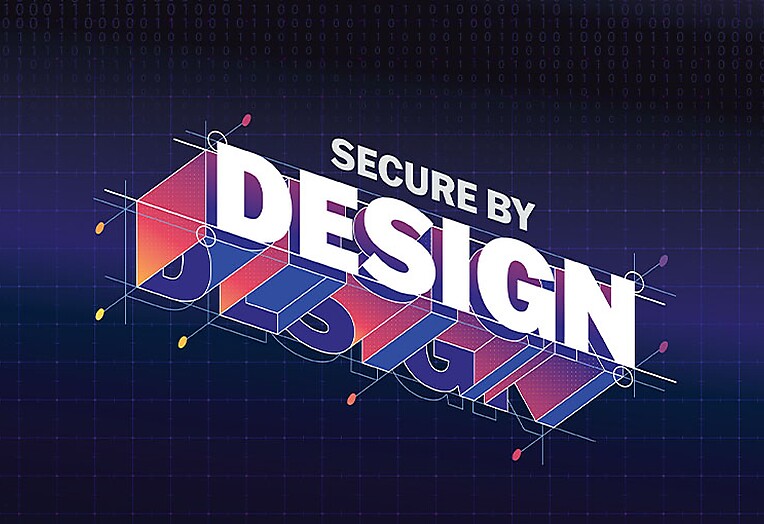  Logo of Secure by Design against a dark backdrop, symbolizing commitment to safety and secure design principles.