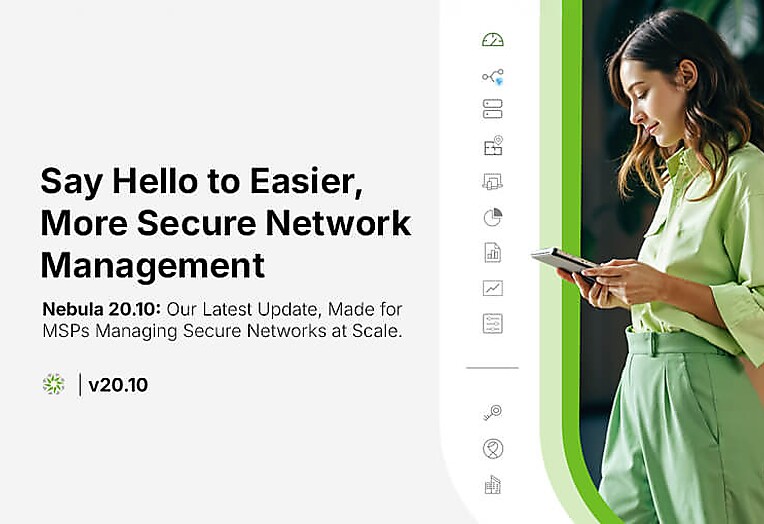 Zyxel Networks' secure network management, highlighting the Nebula 20.10 update for MSPs and businesses.
