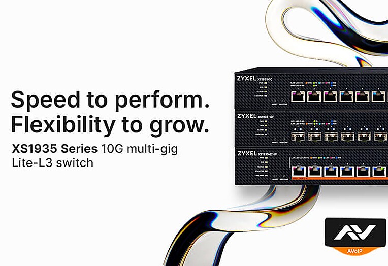 Zyxel XS1935 series multi-port switches displayed, highlighting their role in enhancing network performance for small businesses.