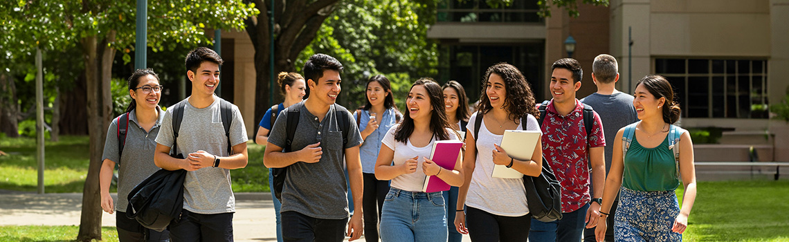 College students walk on sunny Indian campus, powered by Zyxel WAX610D, ATP800, switches, and Nebula for smart and secure WiFi.