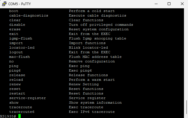 PuTTY terminal console
