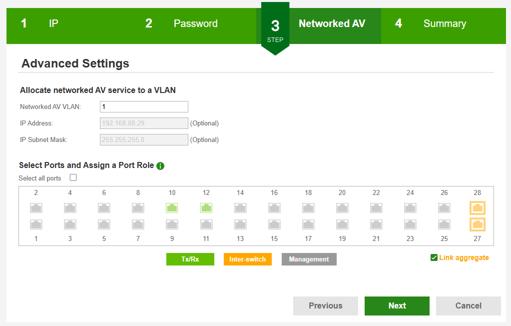 Networked AV configuration